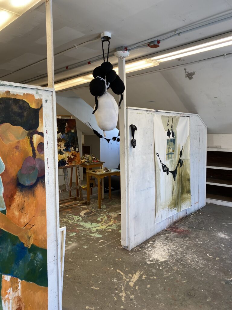 Lorna Bostwick-Pope's art studio at the University of New Hampshire in 2021.